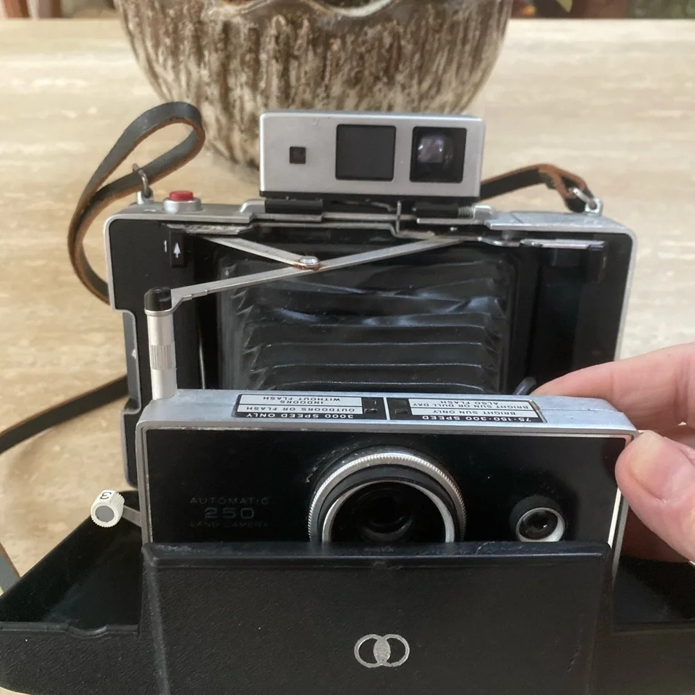 Polaroid Vintage Land Camera Black and Silver Film Photography